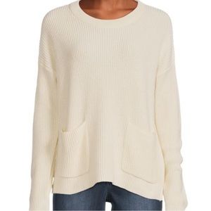 NWT! Madewell Ribbed Dropped Shoulder Sweater Bright Ivory Cream XL